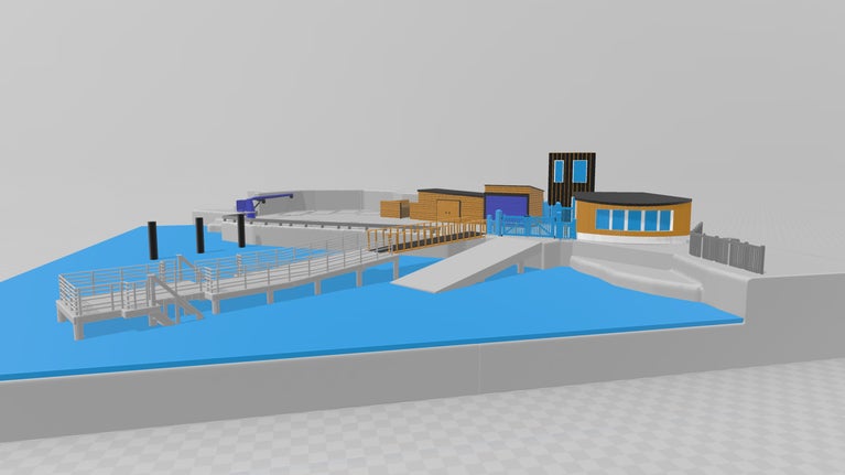 Computer model visual plan of the new Sandbanks jetty.